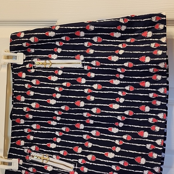 Lilly Pulitzer Nautical Navy Swim Lanes Skirt Gold Anchor Pulls Women's Size 2 - Picture 7 of 17